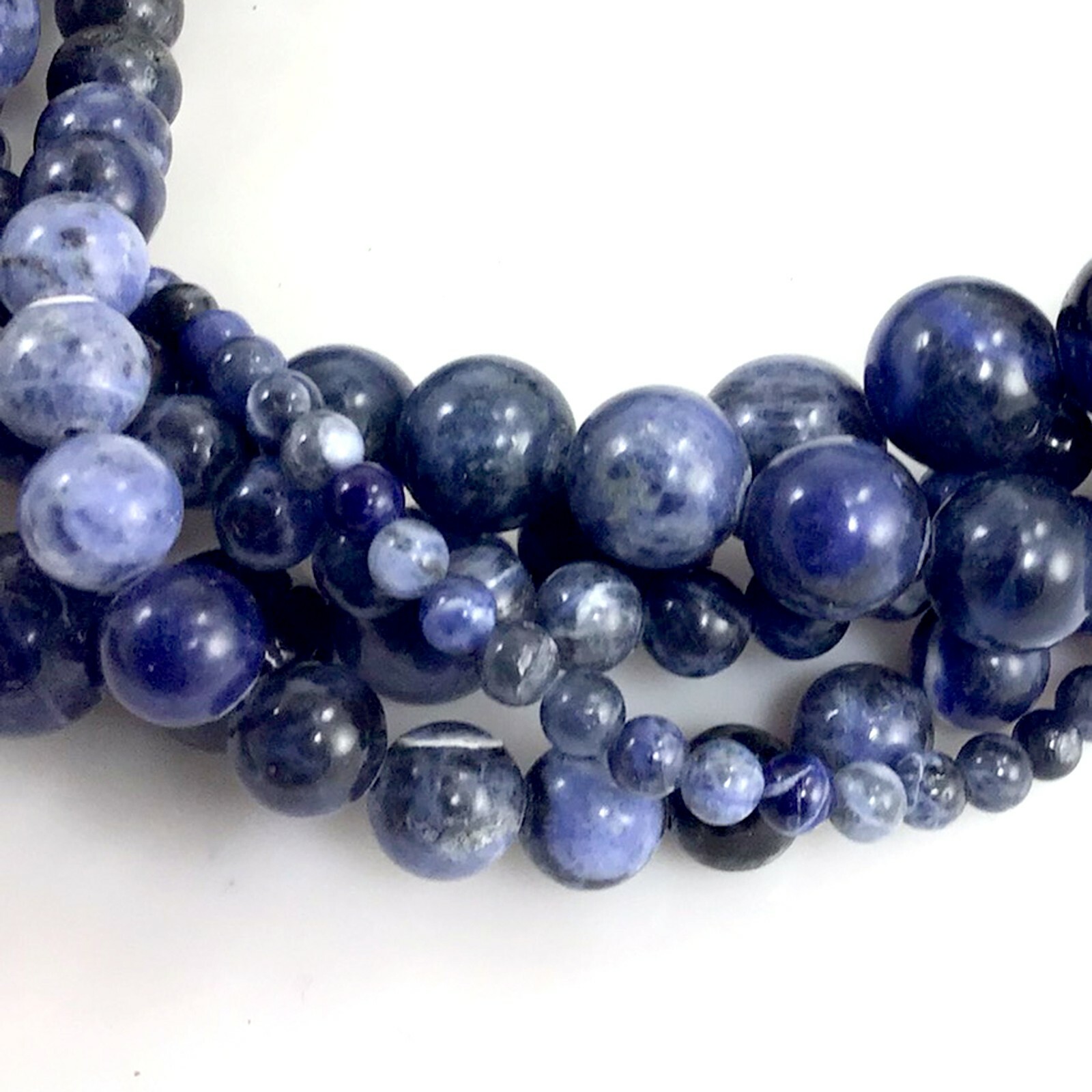 Natural Blue Sodalite Round Loose Bead 15″ Jewelry Making Free Ship Wholesale