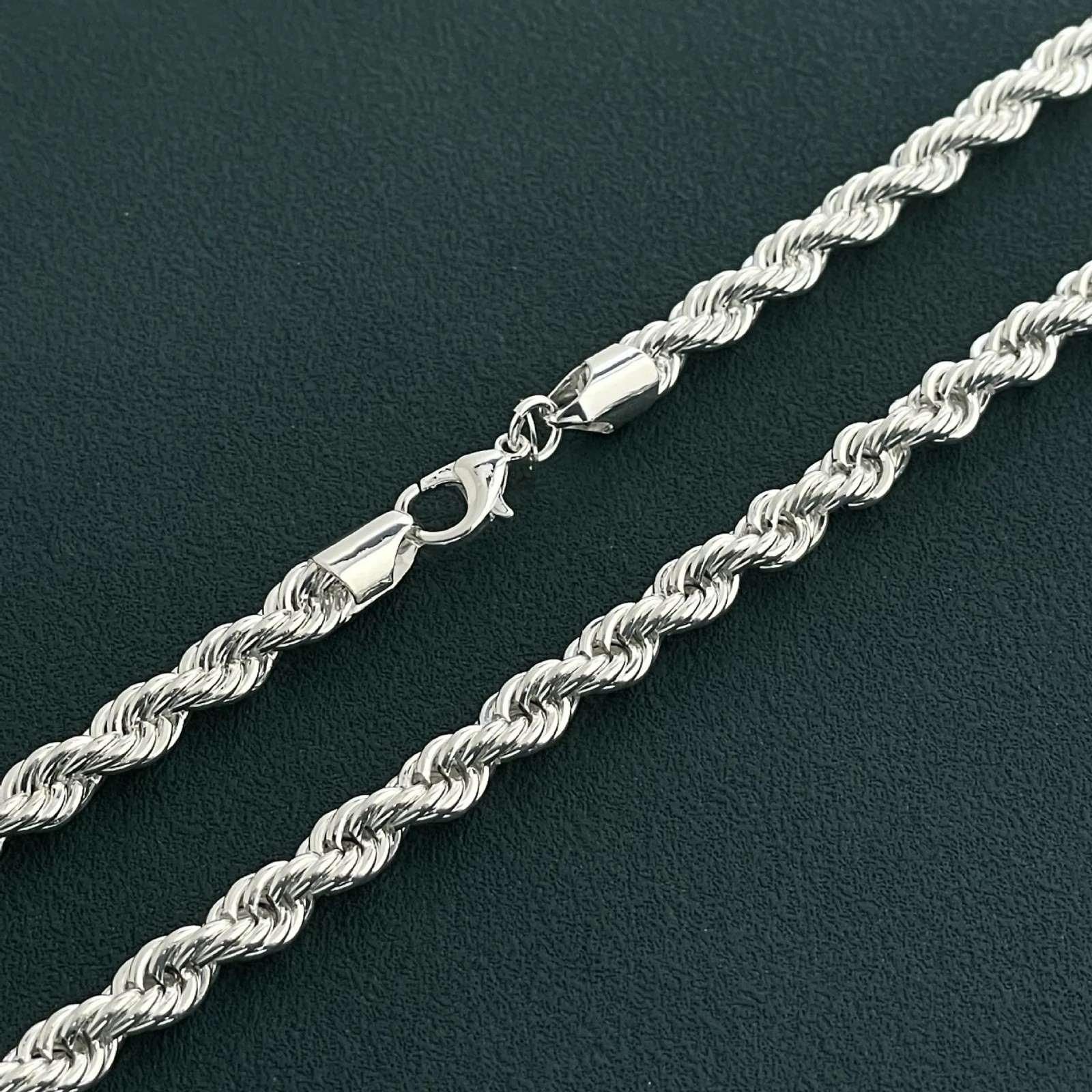 S925 Sterling Silver 8mm Twisted Rope Chain Necklace Mens Fashion Gift