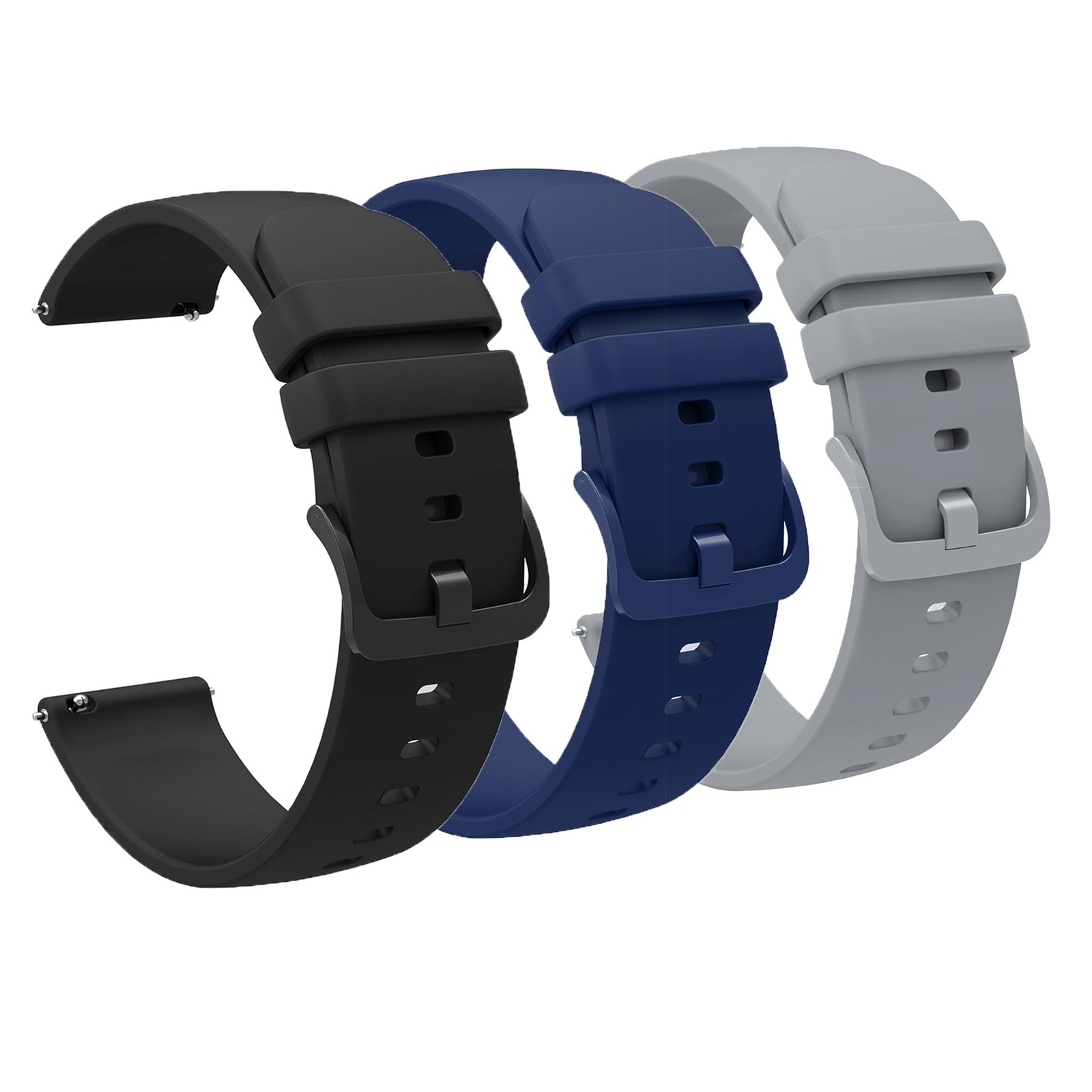 Lamshaw Compatible for Withings 20mm size band, 3 pack-Black+Gray+Blue