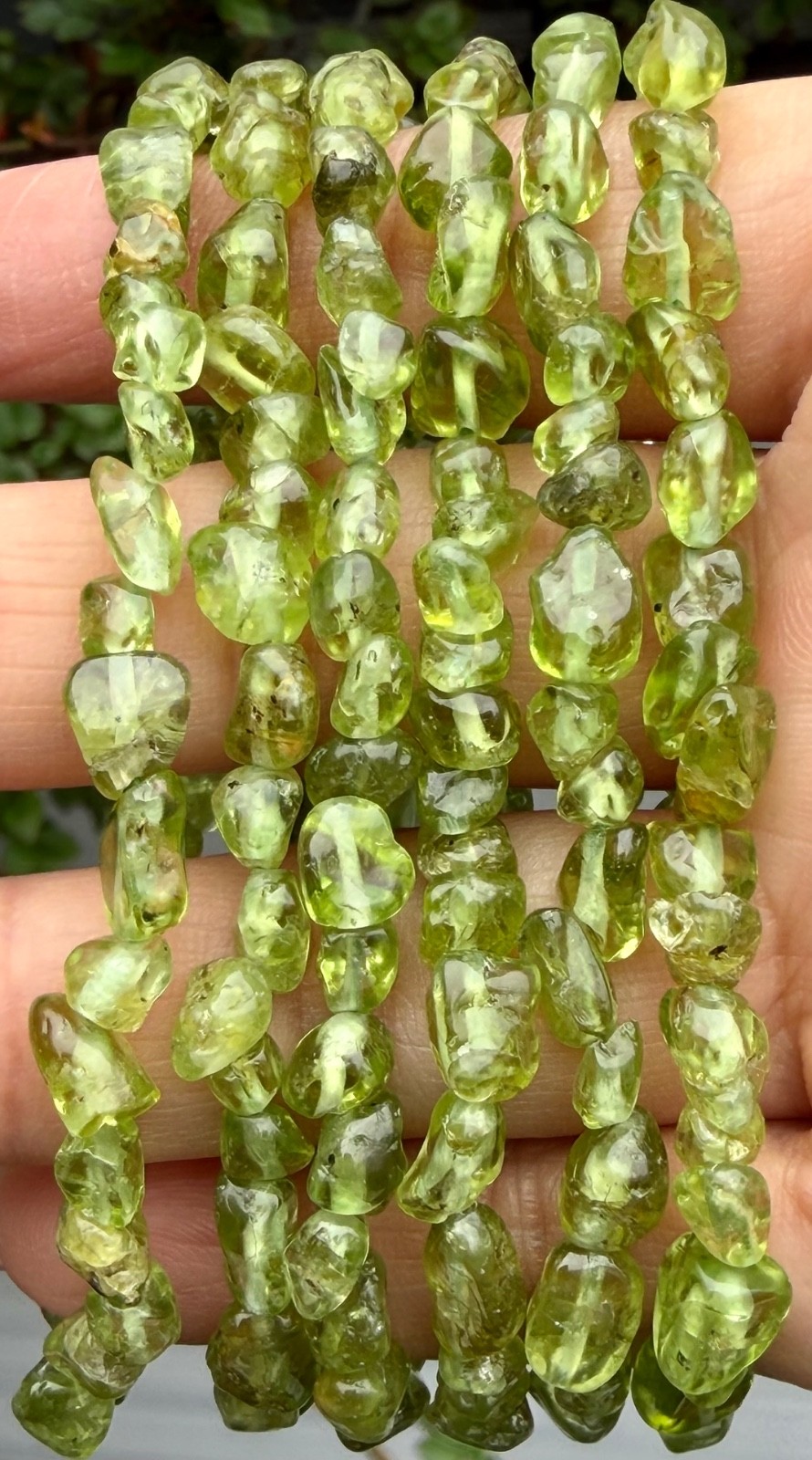 Wholesale 6 Pcs Natural Peridot Tumble Crystal Bracelet 7.5”