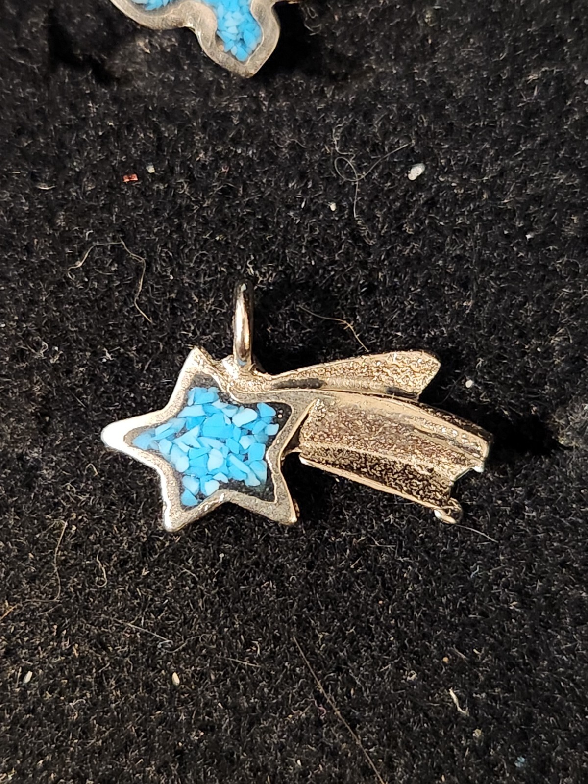 Vintage Nickle Silver PENDENTS Star Resin Filled Various Sizes