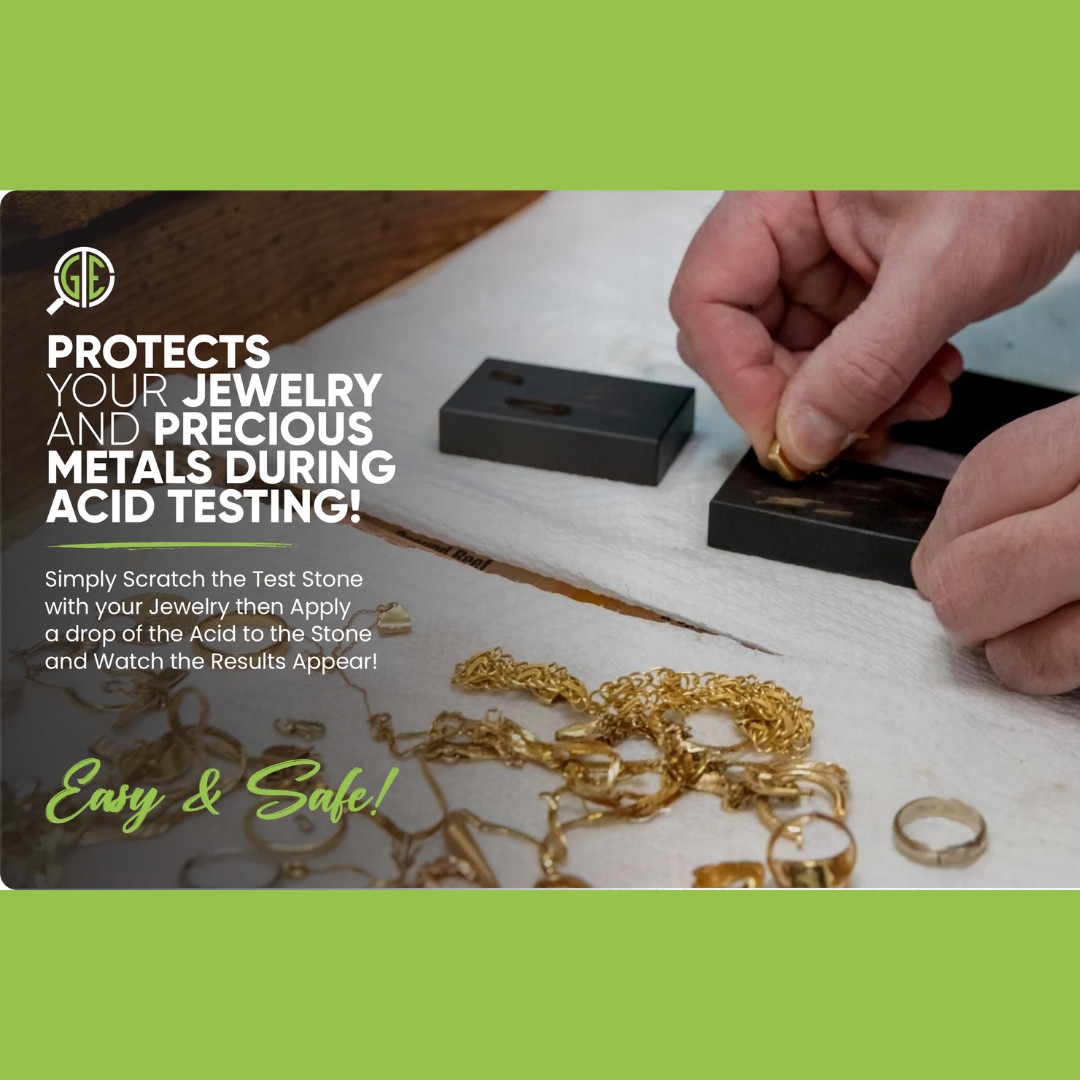 GOLD SILVER Test Acid Tester Kit 10k 14k .999 .925 Sterling Testing Stone JSP