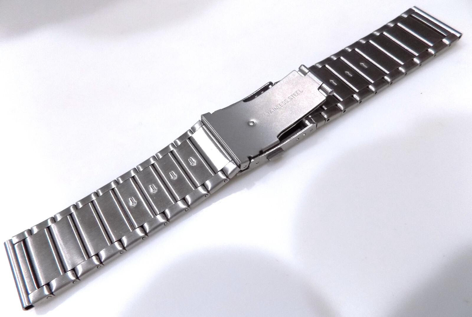 New Mens 23mm Wide Stainless Steel Bracelet Watch Band Push Button Trifold Clasp