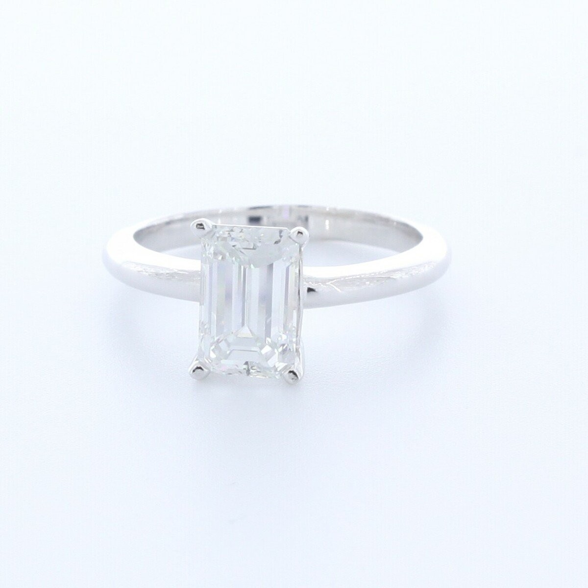 1.5ct Lab-Created Diamond E/VS1 Emerald 18K White Gold Classic Solitaire Ring
