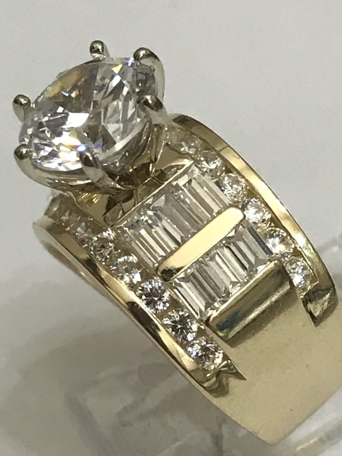 Sale GOLd Ring 14k YELLOW solid engagement Round wide thick carat size 5 ASK 4 6