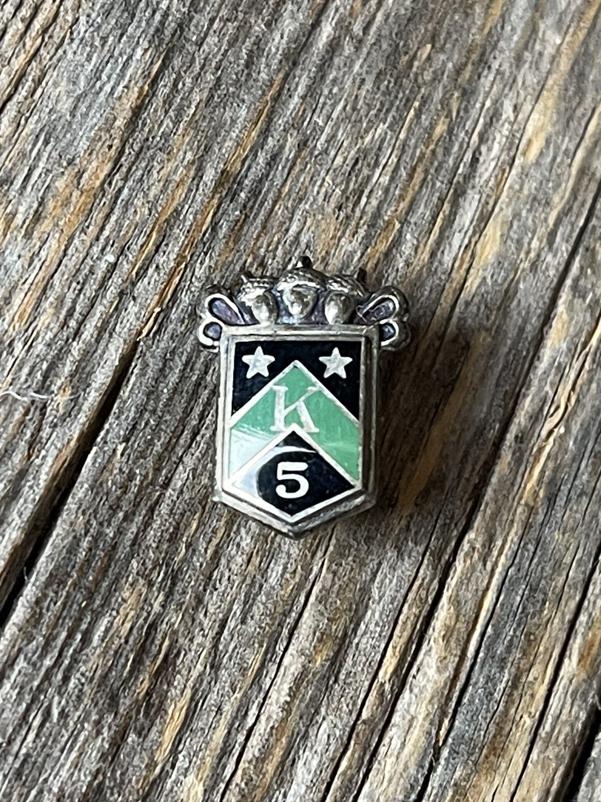 VTG S.S. Kresge Company 5 Years Service Pin Sterling K Mart Enamel Lapel Tie