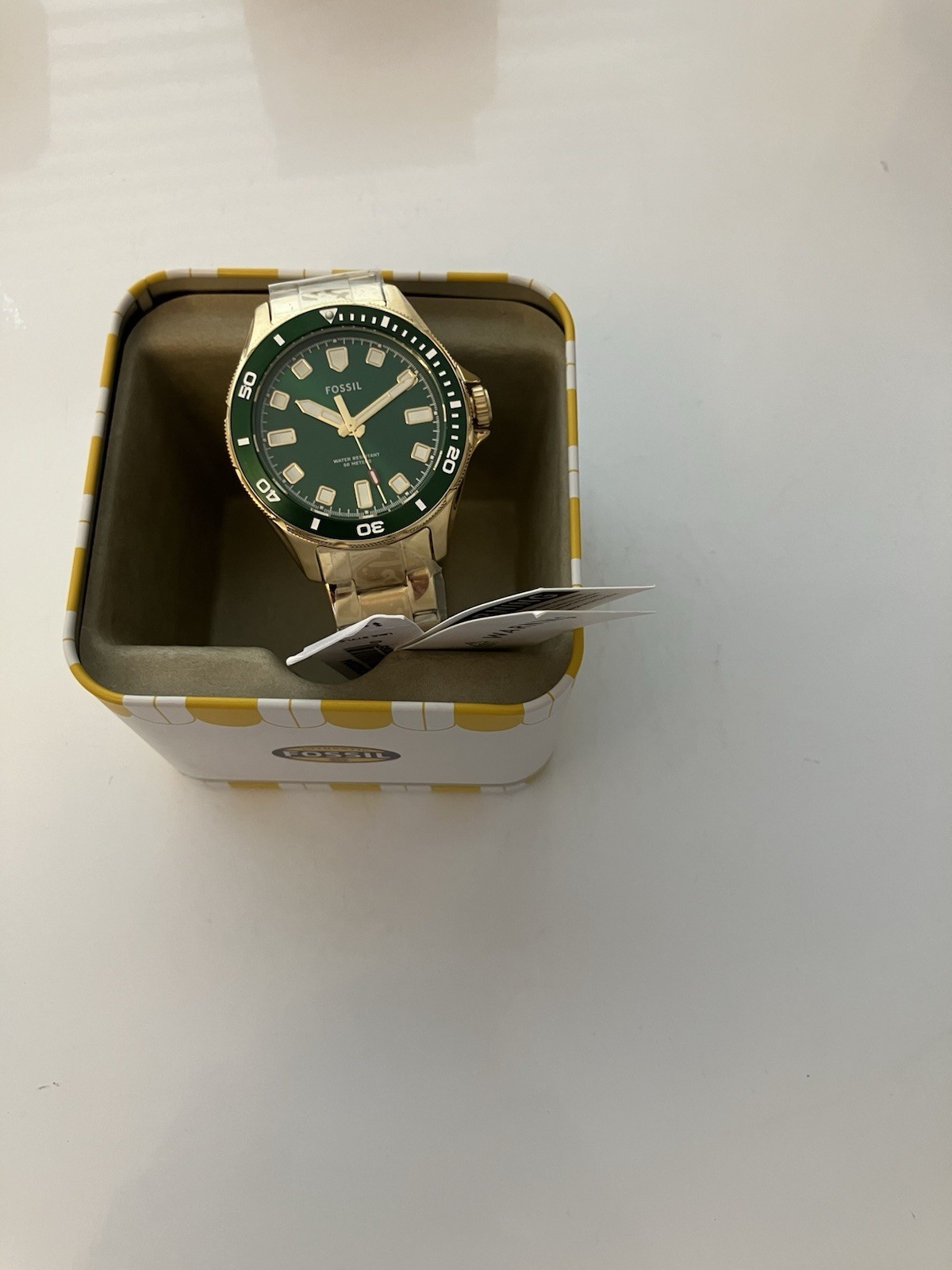 Fossil Dalton Gold Green BQ2884 Men’s Watch, Miyota 2035 Movement ! New In Box