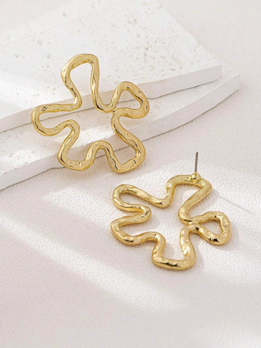 1 pair Sunflower Stud Earrings Elegant Floral Jewelry Women Gift