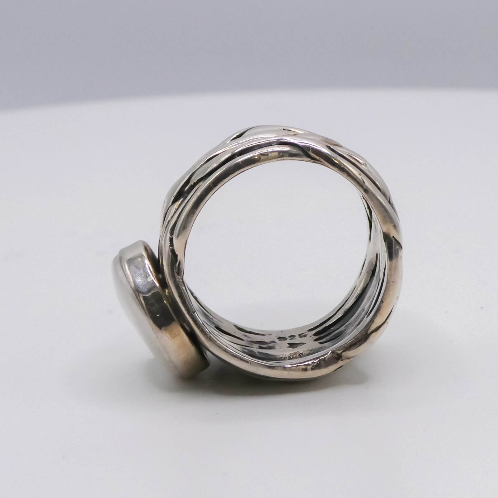 Silpada Designs Sterling Silver 925 Twisted Branch Coin Pearl Ring Sz 6 Women’s