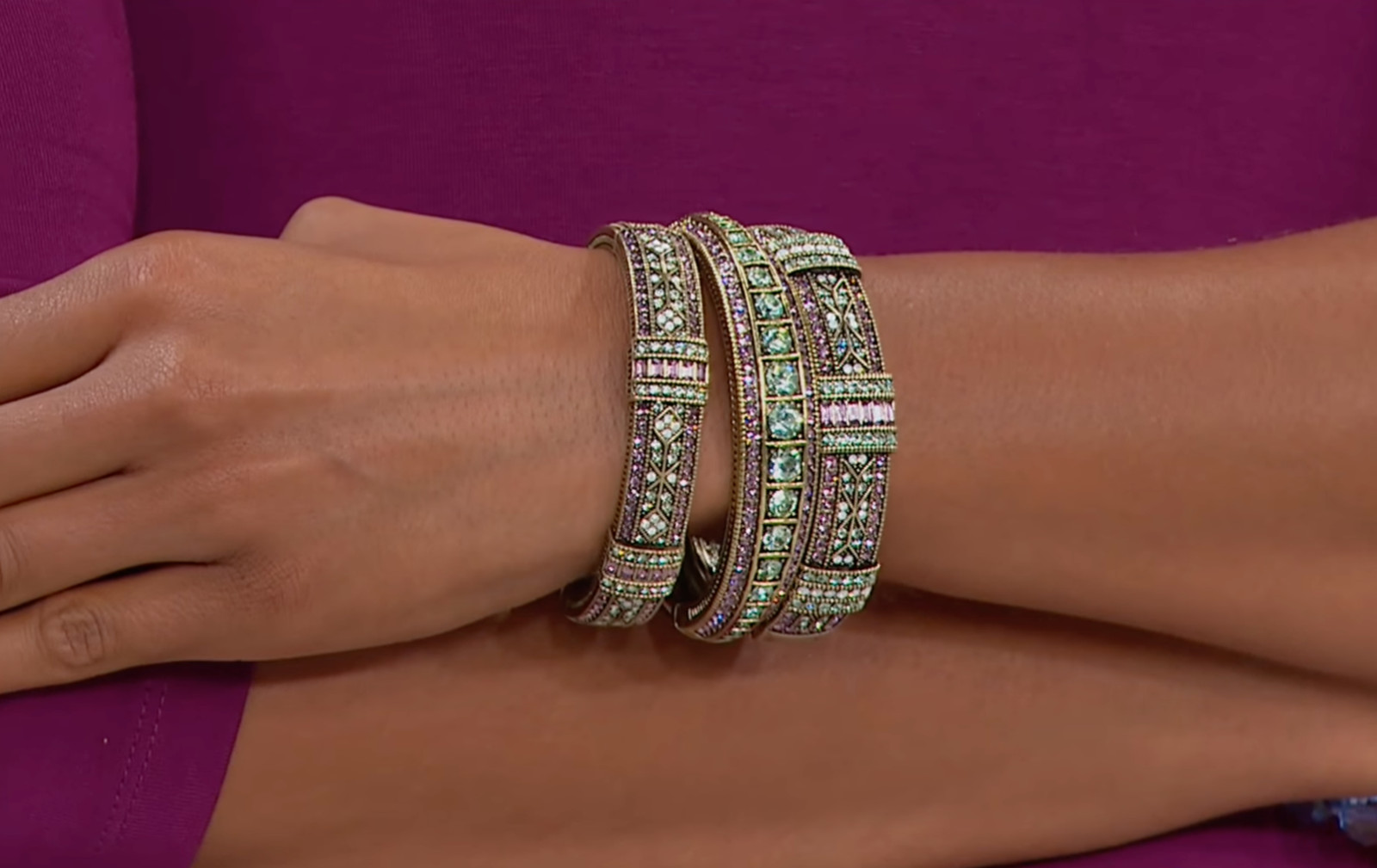 HEIDI DAUS “Everyday Elegance” Crystal Bracelet 2 Piece Set – Chrysolite – NIB