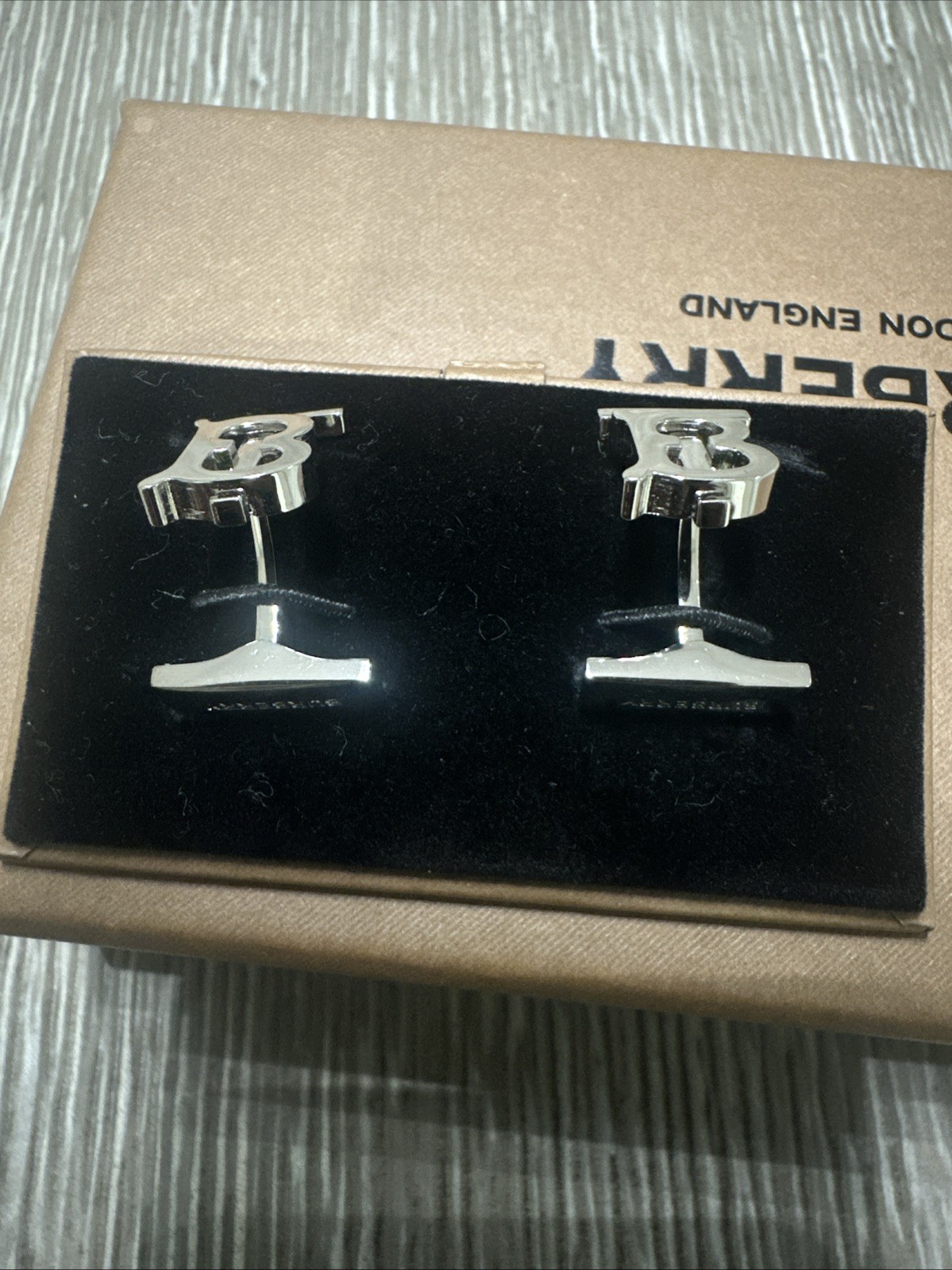 Burberry Cufflinks Palladium Authentic