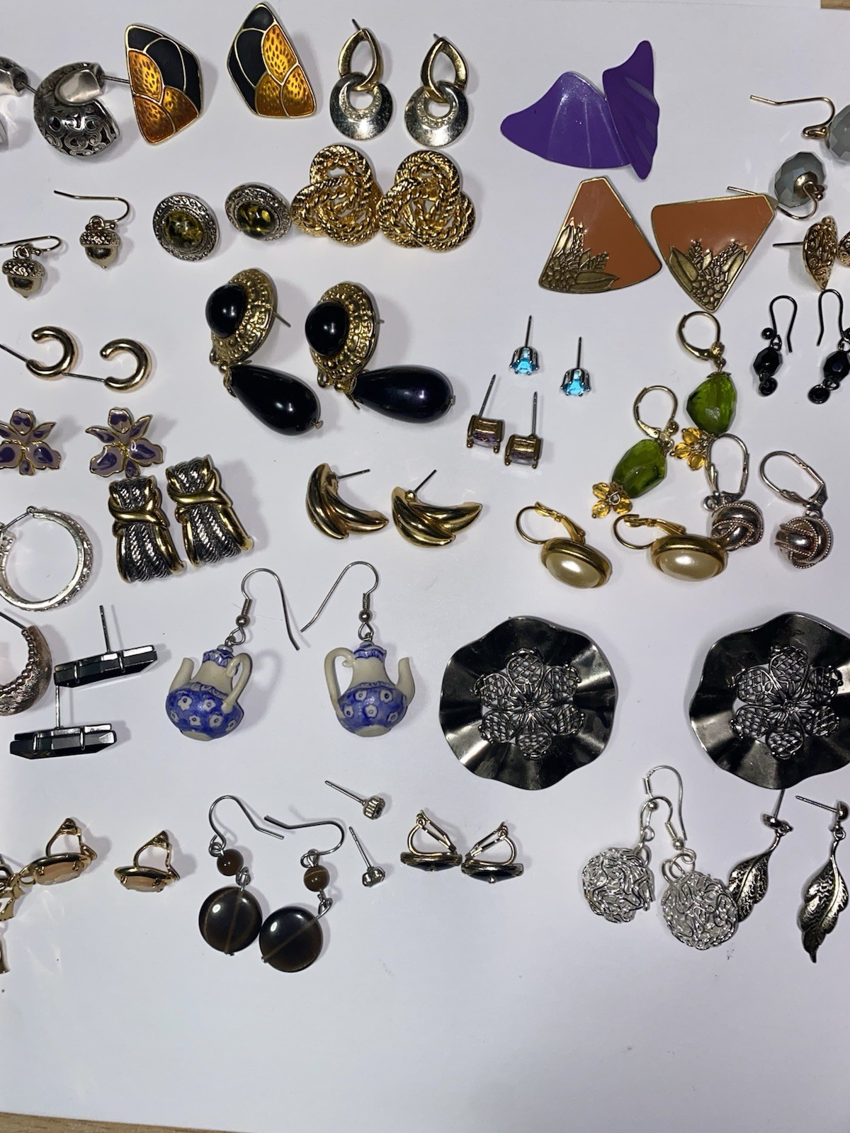 48 Pairs Pierced Earrings Various Types Colors