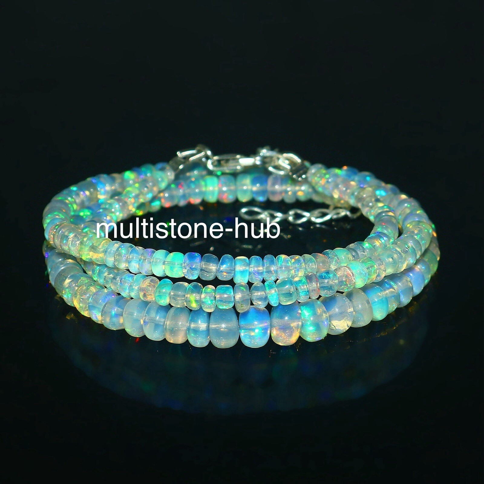 Natural Ethiopian Welo Fire Opal Rondelle Beads Gemstone Necklace 16 Inches