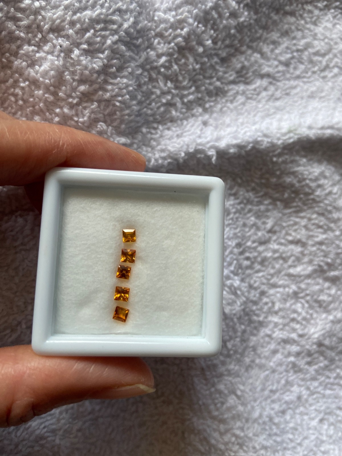 1 carat in total natural square yellow sapphire