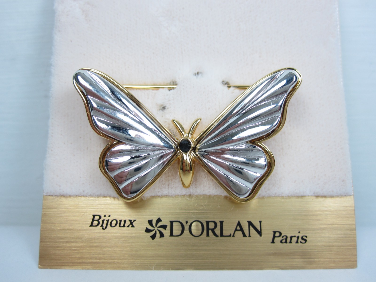 D’Orlan Gold & Rhodium Plated Butterfly Brooch with Swarovski Crystals – 7737