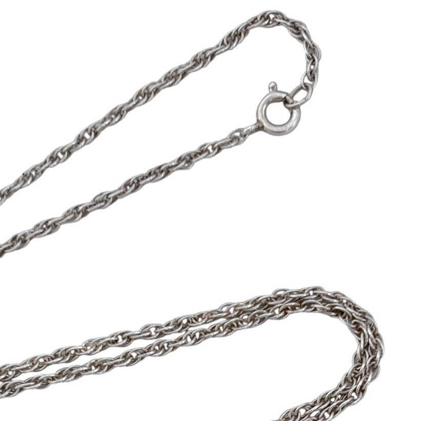 Vintage Sterling Silver 925 Rope Link Chain Necklace 25.5″