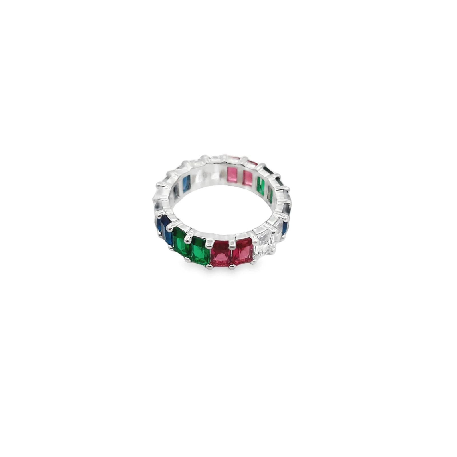 Rainbow Multicolor CZ Stones Ring (D55)