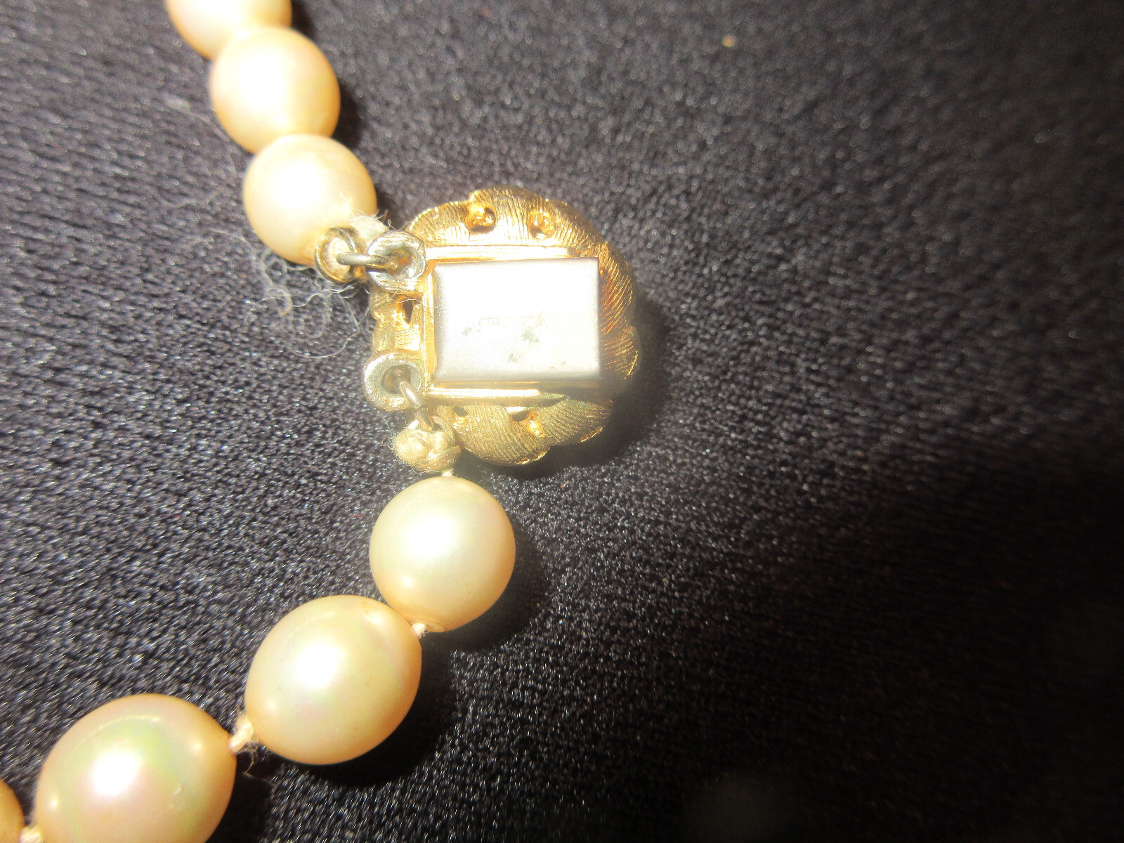 Vintage Vendome Hand Knotted Chocker Necklace Double Strand Faux Pearls 7″