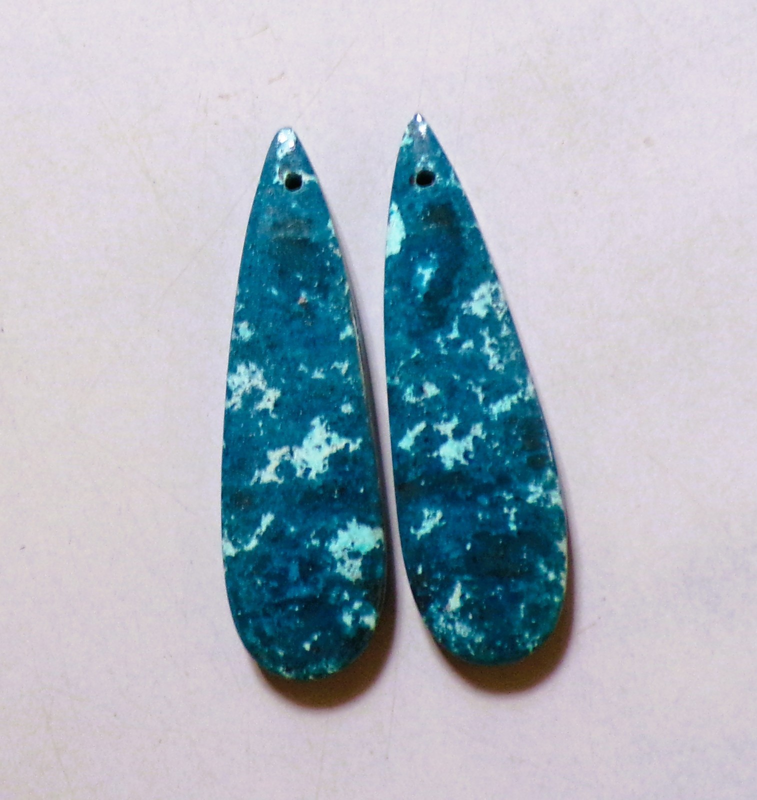 45.70 Cts Natural Shattuckite Drilled Cabochon Match Pair Gemstone 44X13MM 61