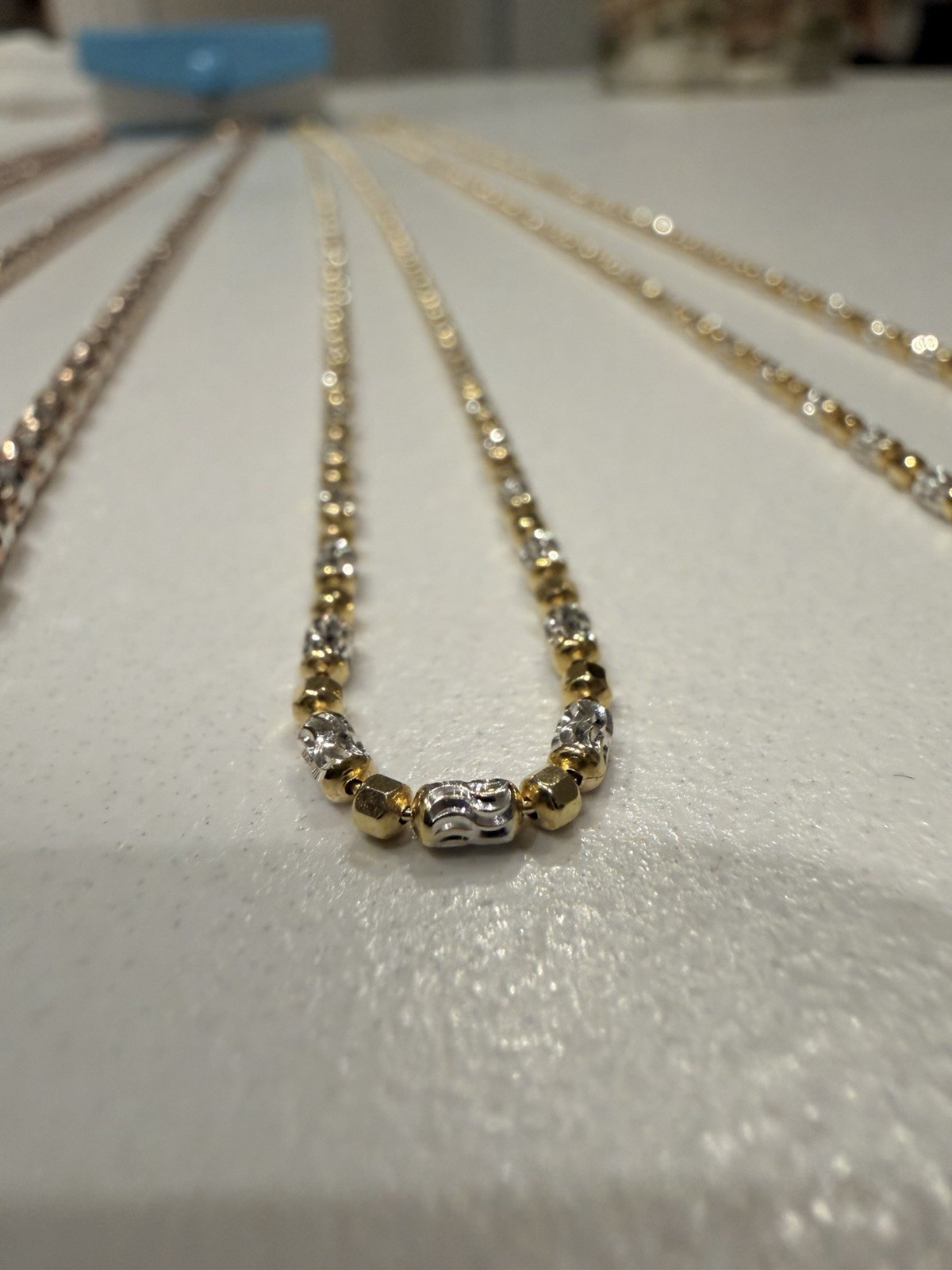 925 Made in Italy Silver – Yellow &Rose Gold Plated Lot Of 4 Chain Necklaces