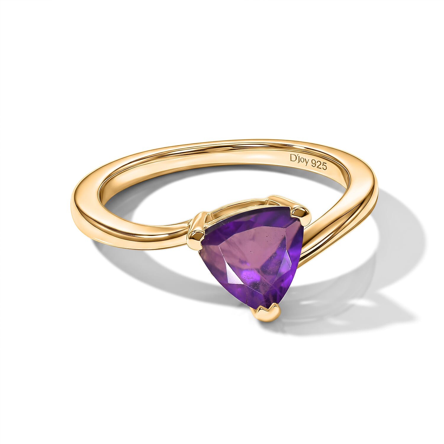 Amethyst 1.00 ctw Ring in 18K Yellow Gold Over Sterling Silver Size 9.0