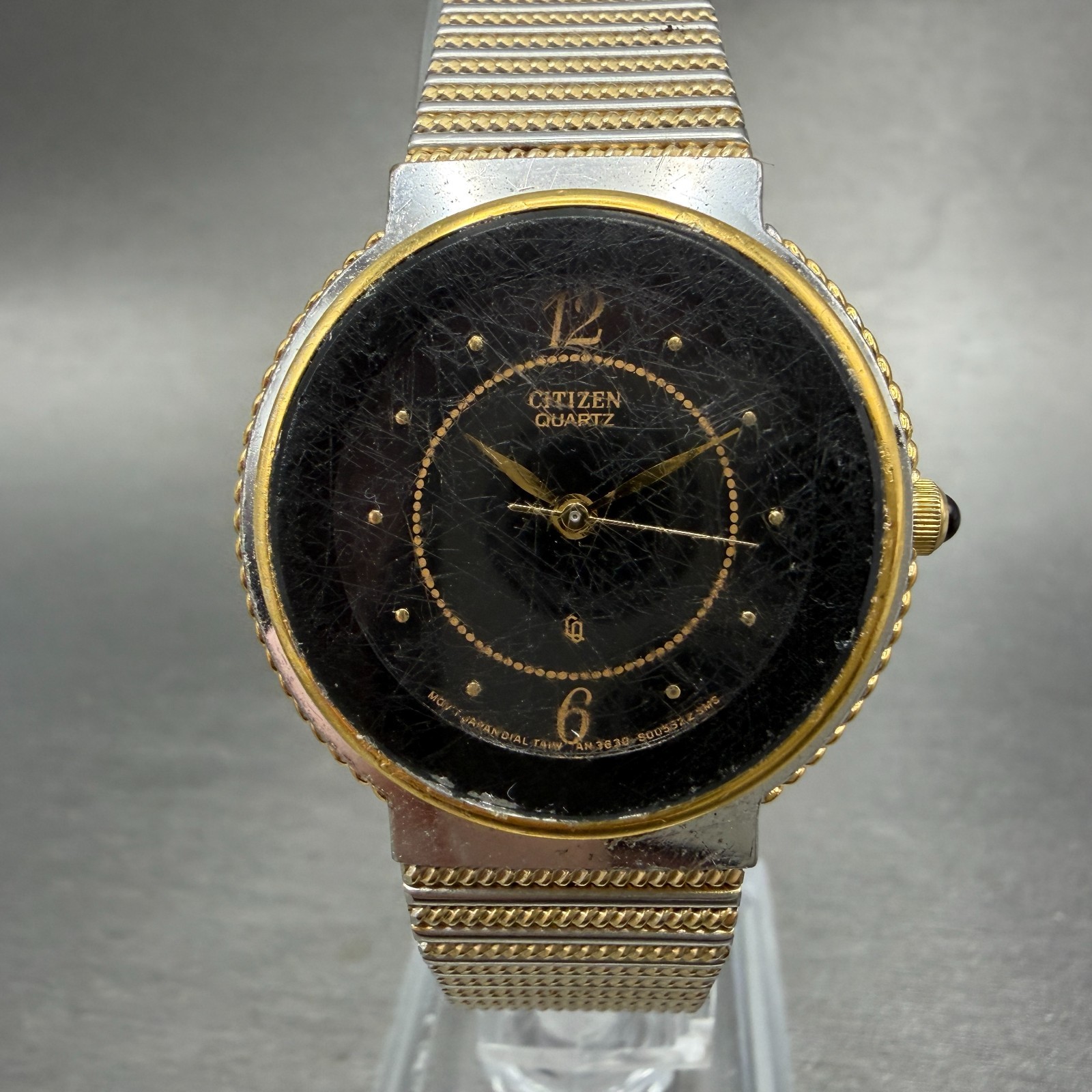 Citizen CQ Watch Women 31mm Black Dial Two Tone Round 3630-894014 New Battery