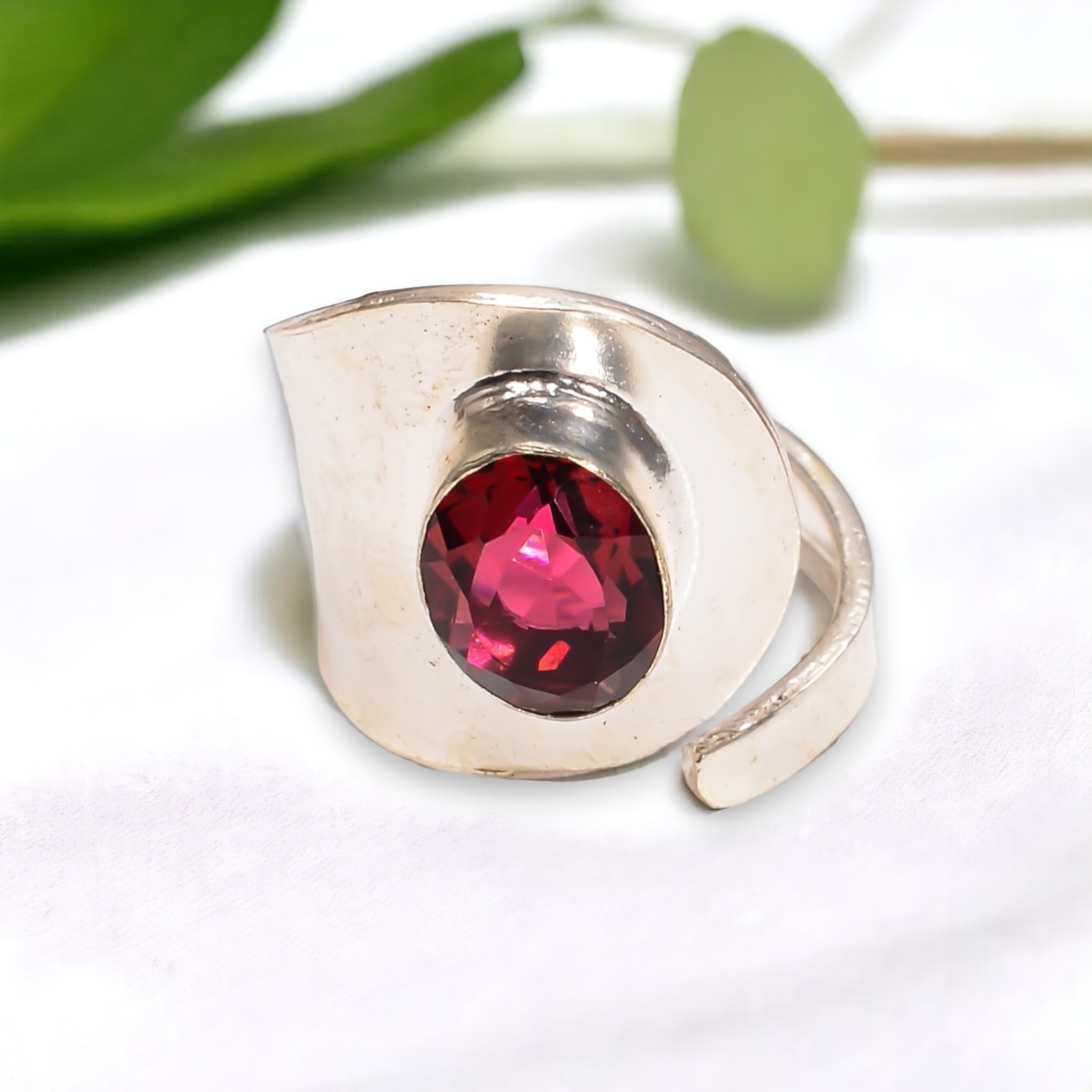 Rubellite Gemstone Jewelry 925 Silver Handcrafted Ring Size 7″ For Birthday Gift
