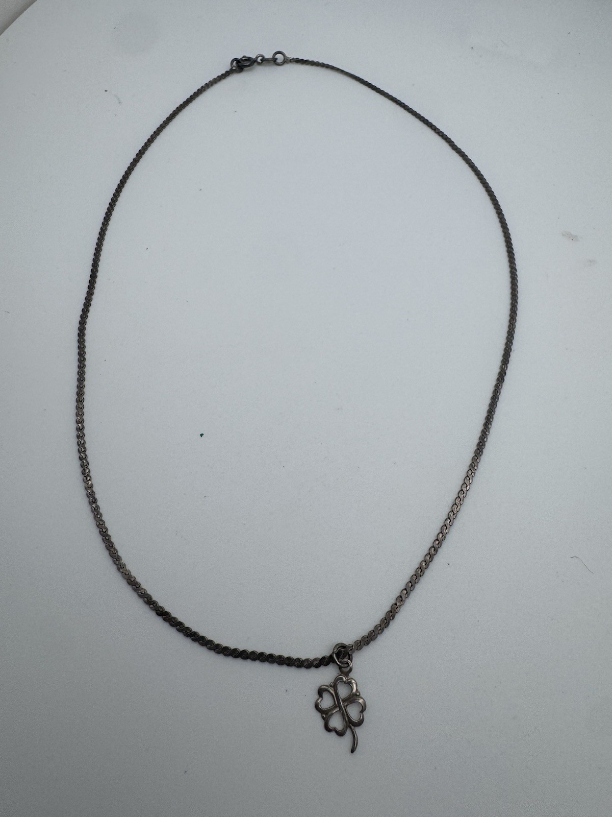 Italy 925 Necklace Sterling Silver Four Leaf Clover Small Woman’s 3 Grams