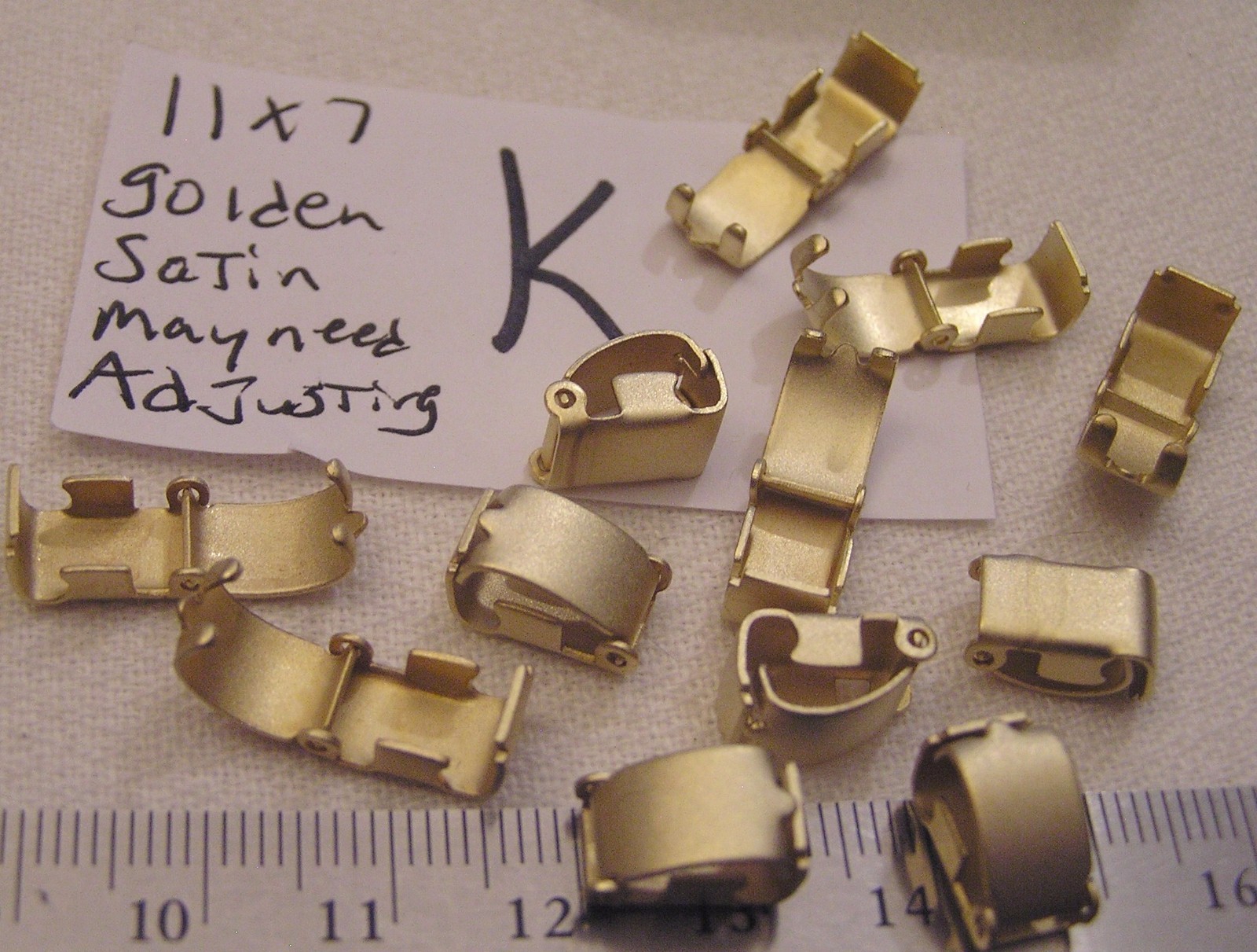 Vtg Fold Over Clasp Silver Brass Gold Plate Jewelry Findings Repair Bracelet 620