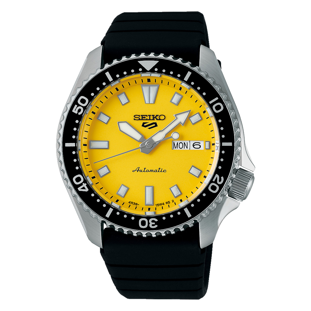Seiko SRPL87 5 Sports SKX‑Series Automatic Yellow Dial 42.5 mm Stainless Steel