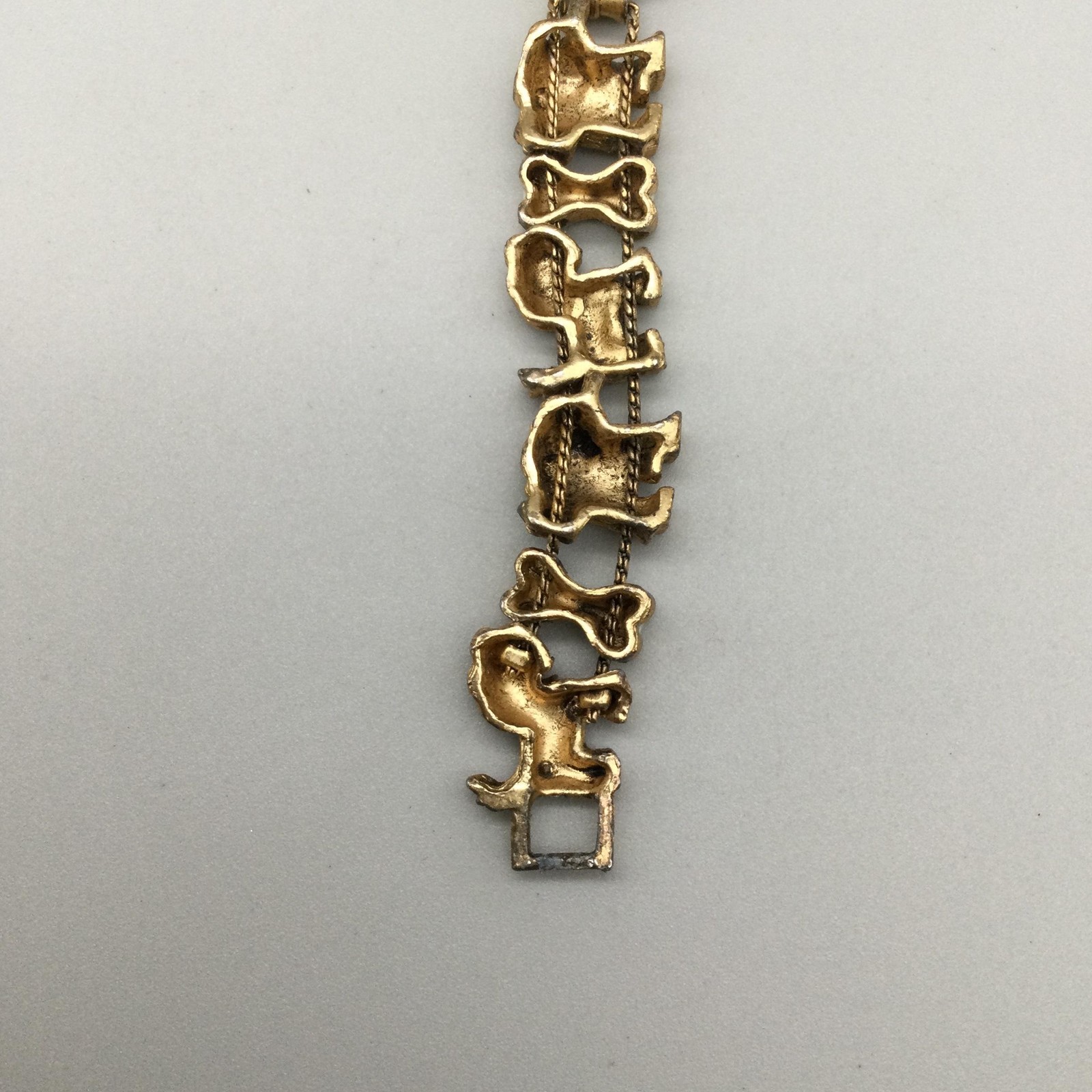 Vtg Jennie B Dog Watch 24mm Womens Slide Charm Bracelet New Battery 7.5″