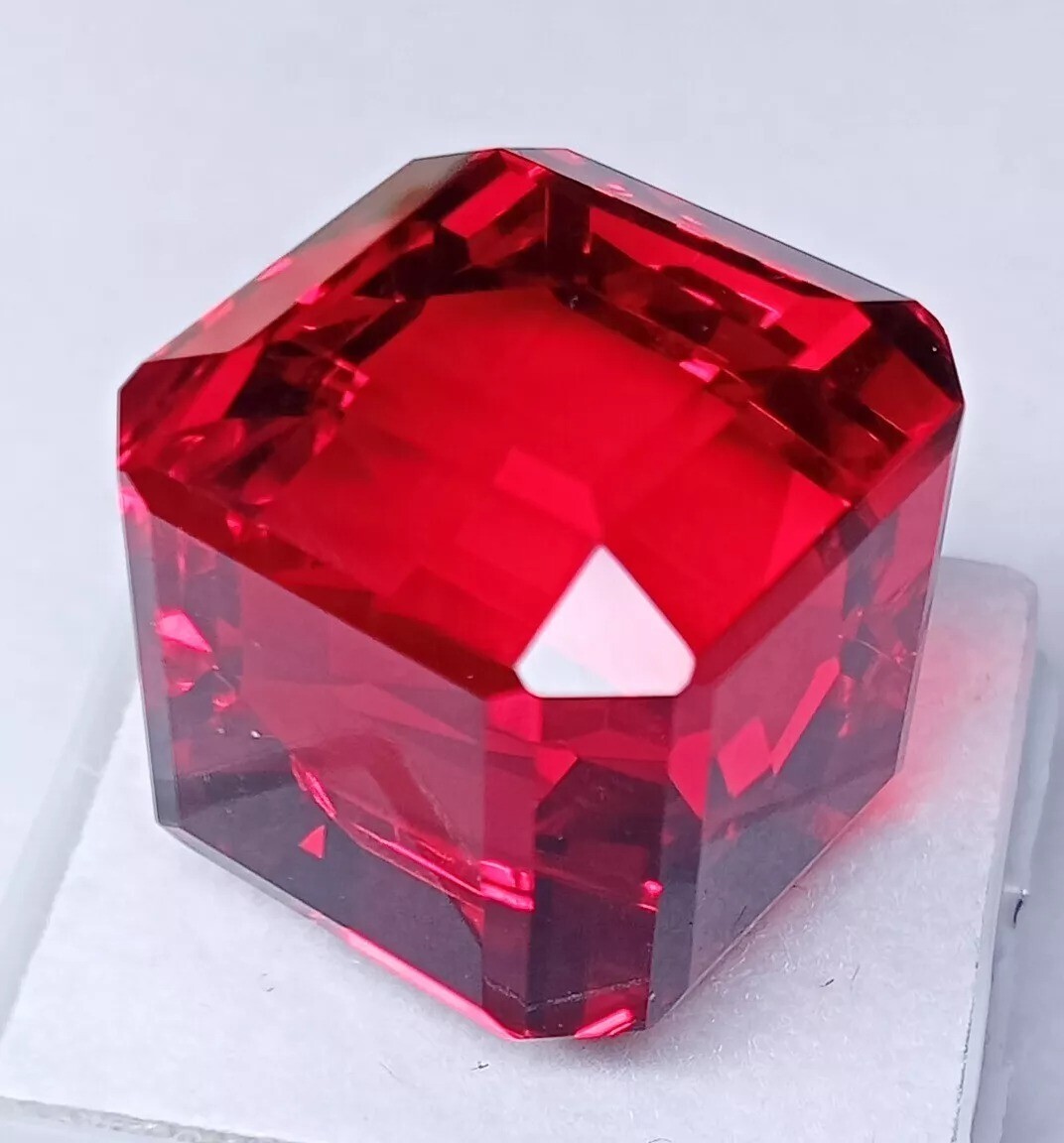 Fabulous Red EGL CERTIFIED Ruby Cube Cut 100 Ct Lab-Created Loose A++ Gemstone