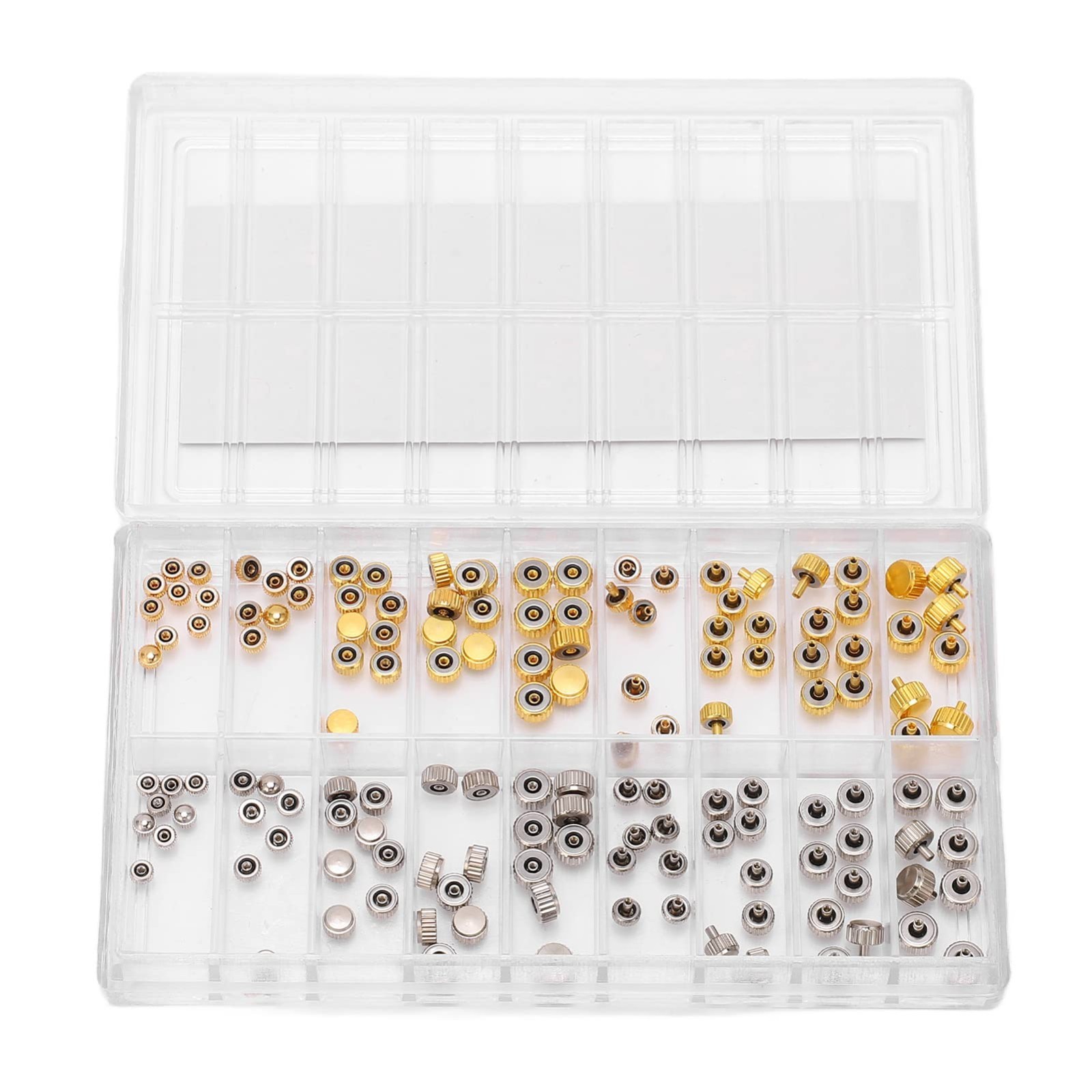 Stainless Steel Watch Crown Set – 140Pcs Repair Parts & Socket Head Screws
