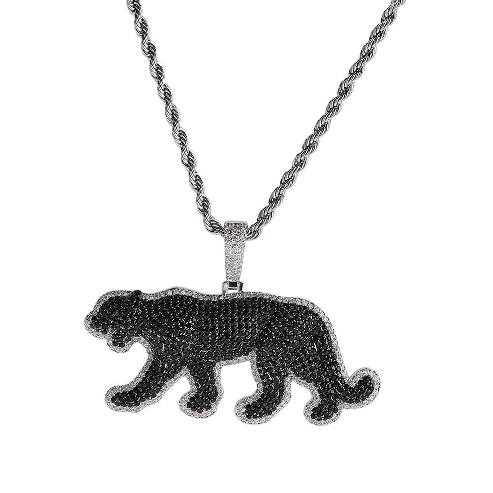Hip Hop Jewelry Black Panther Pendant Necklace Gold Filled Rap Accessories Gifts