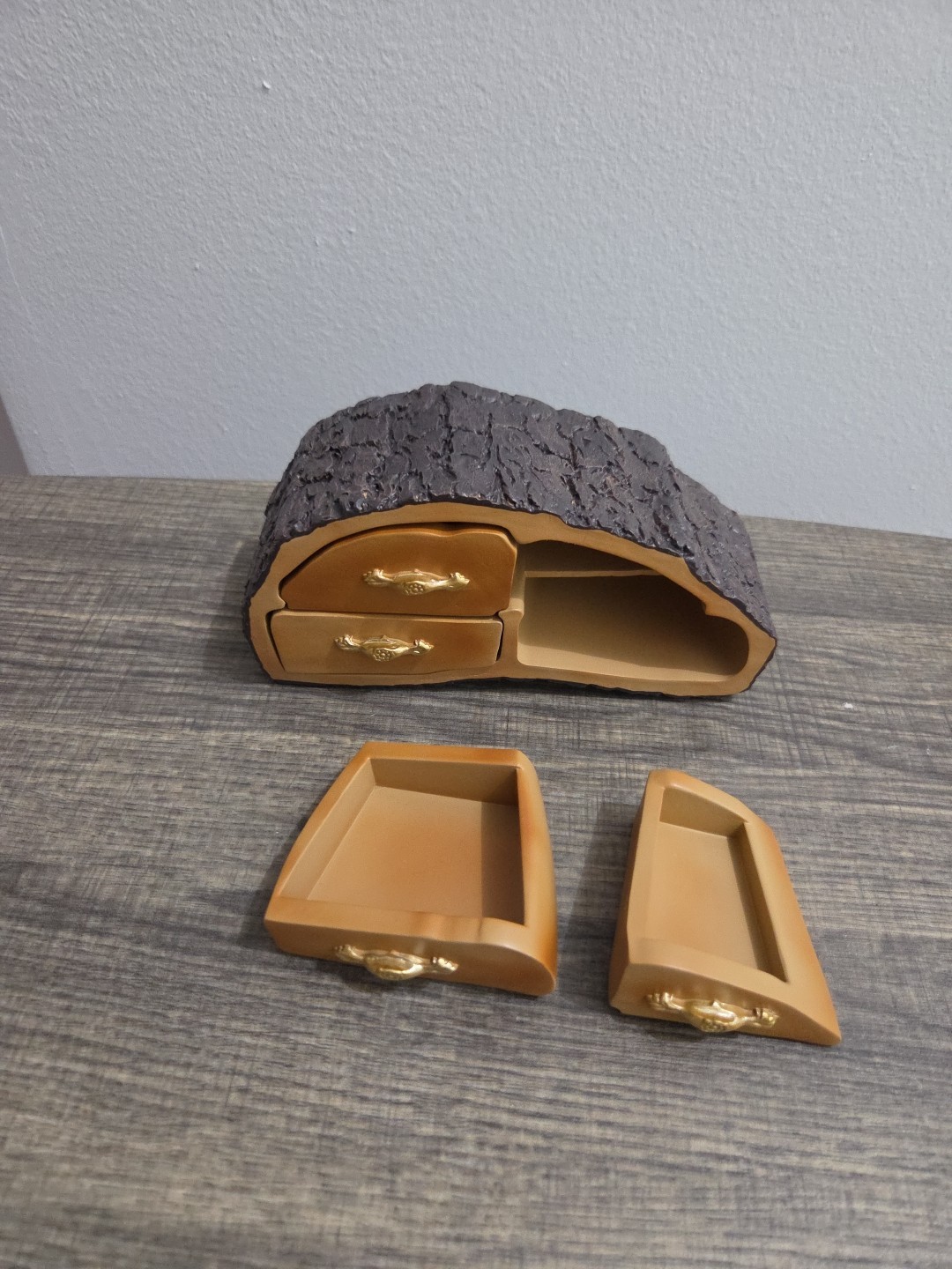 Vintage Wood Grain Jewelry Box