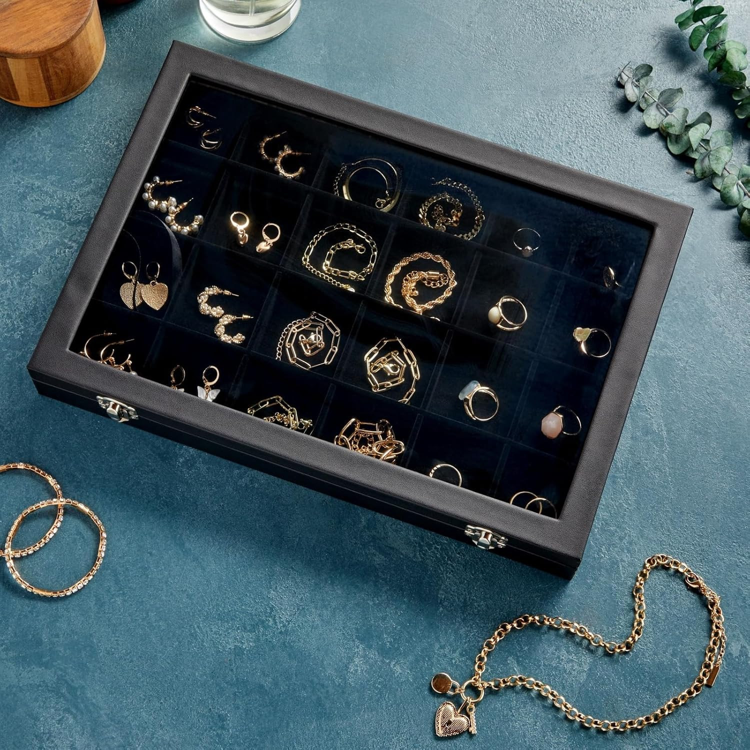 Black Velvet Jewelry Display Tray Organizer Case – Jewelry Display for Vendors W