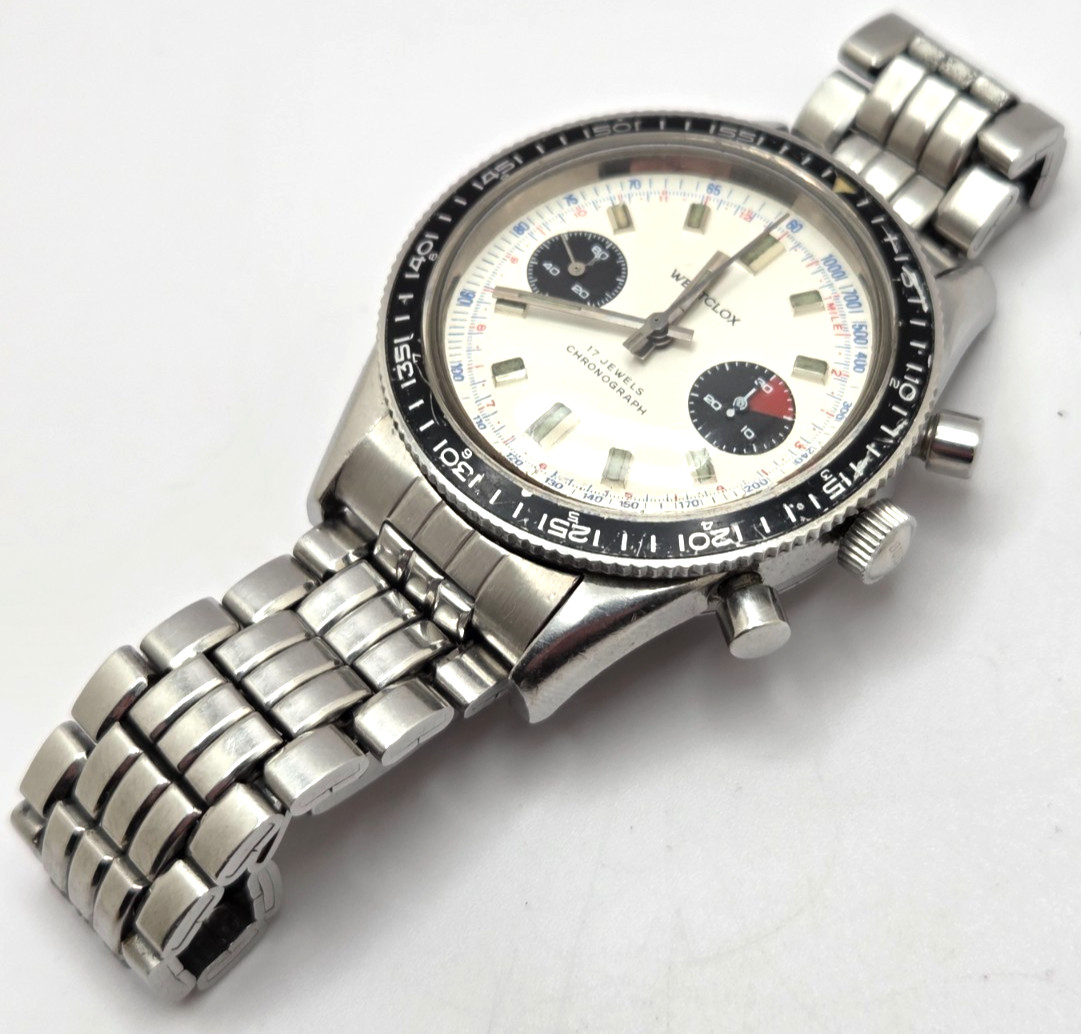 Vintage Westclox Valjoux 7733 Chronograph Ref. 634111 Stainless 38mm case works