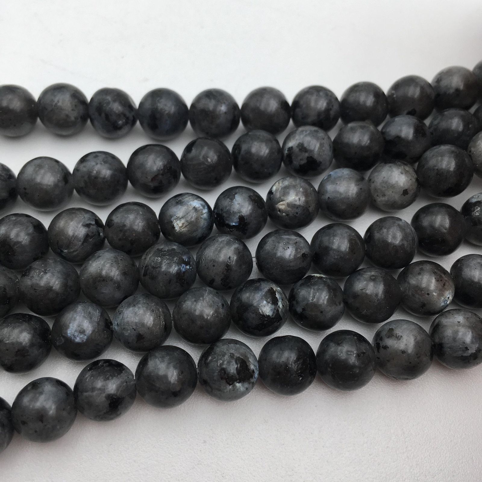 Larvikite Labradorite Smooth Round Beads 6mm 8mm 10mm 15.5″ Strand