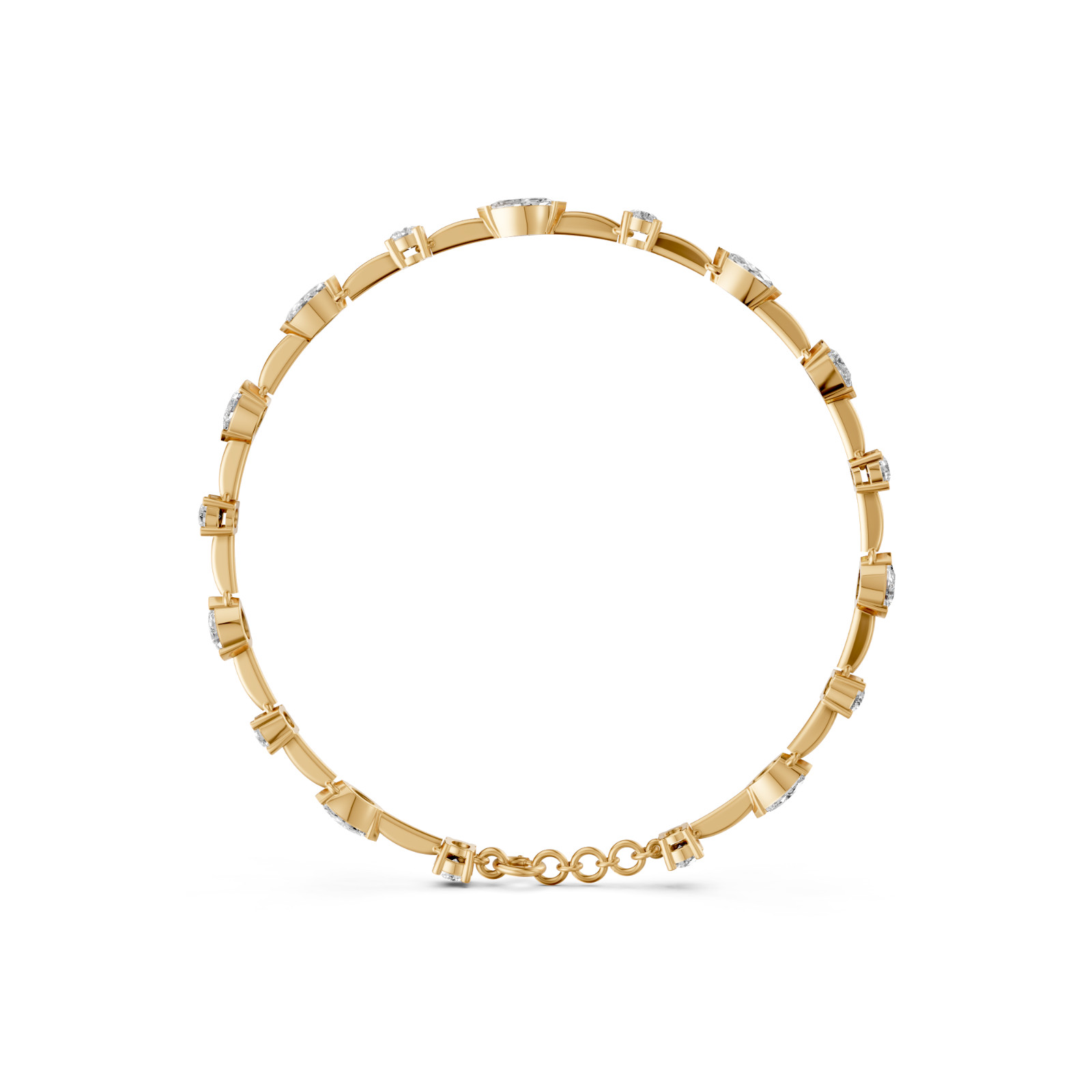 2.86 CT Marquise Lab Grown Diamond Station Chain Bracelet