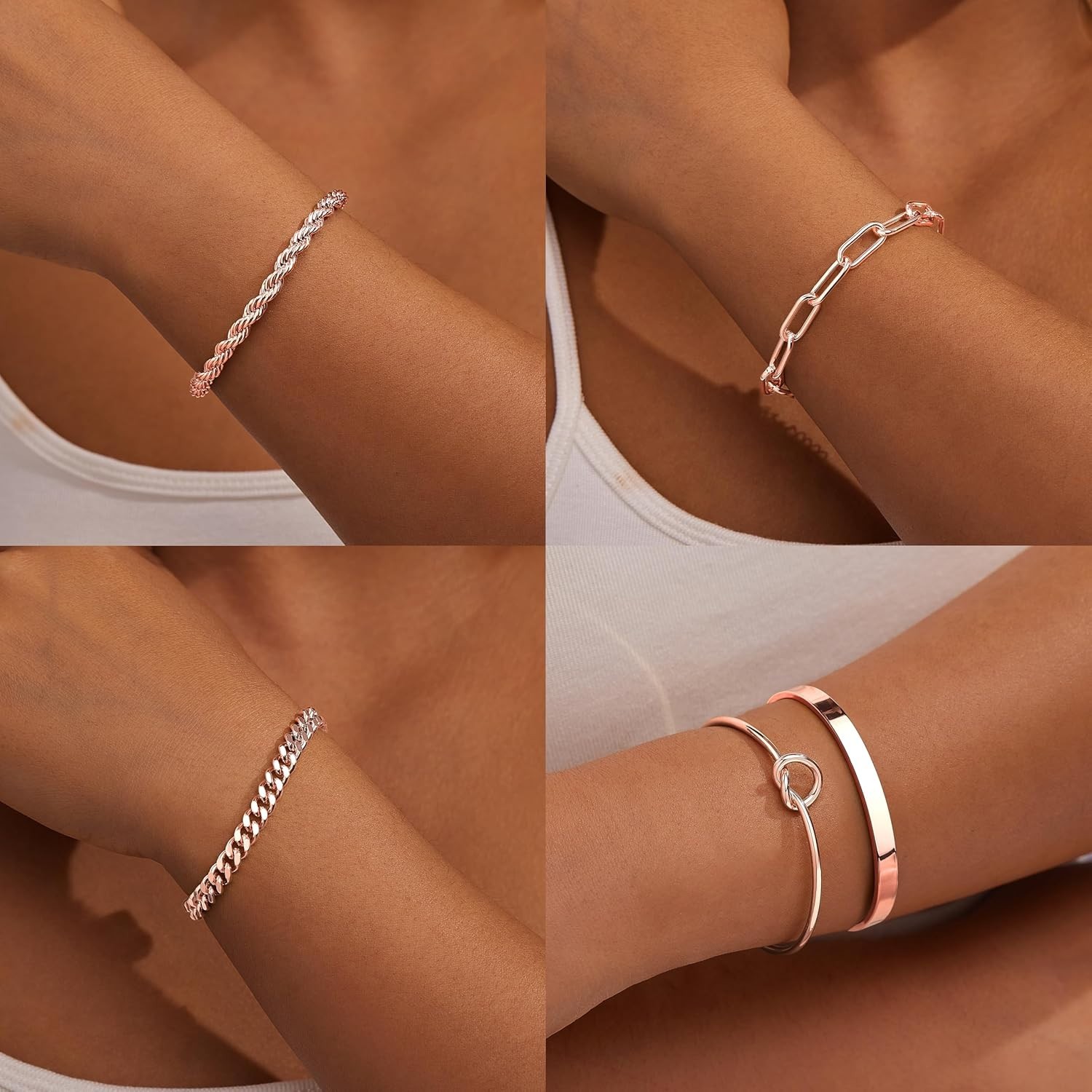 Gokeey Rose Gold Cuff Bracelets for Women,Dainty Rose Gold Bangles Bracelets …