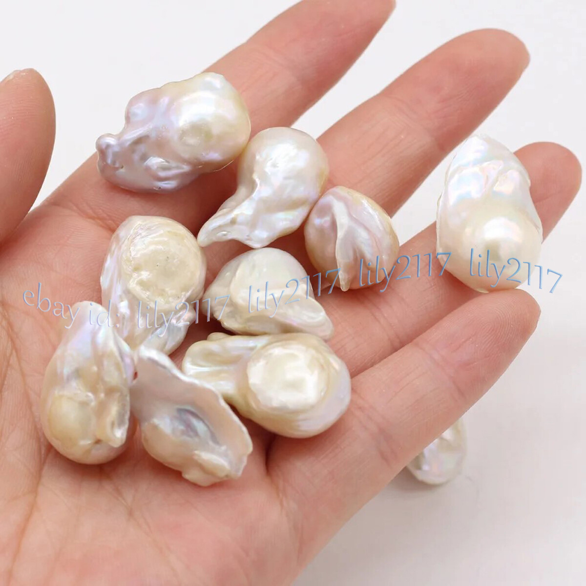 1 pc No Hole 15-30mm Natural Freshwater Baroque Keshi Pearl Loose Beads DIY