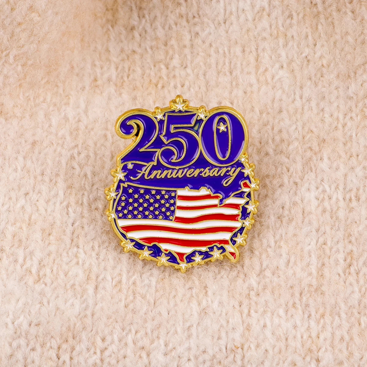 America 250Th Birthday Enamel Pins,250 Years Anniversary Metal Brooch pin