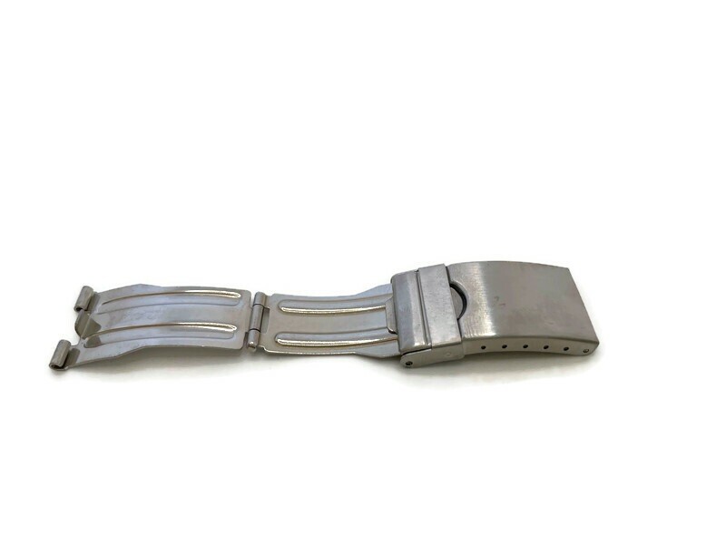 Watch Bracelet Safety Clasp , Brushed Stainless Steel, 3 Fold, Size 10mm to 20mm