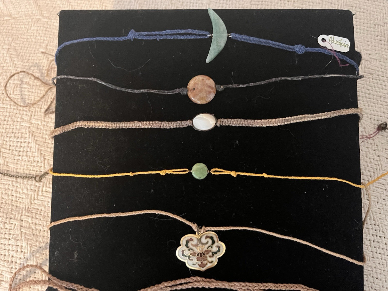 Hemp Jewelry Lot Of 18 Pieces W/semi-precious Stones All New