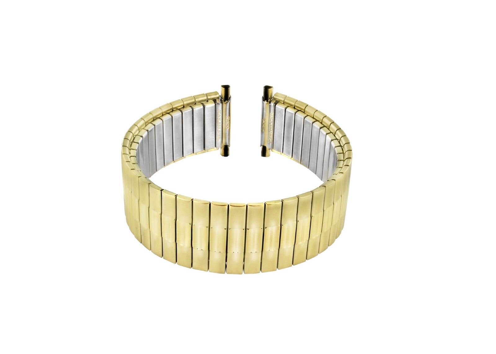 16-22mm Milano Gold Tone Stainless Mens Dura Flex Band Wide Long 1705Y