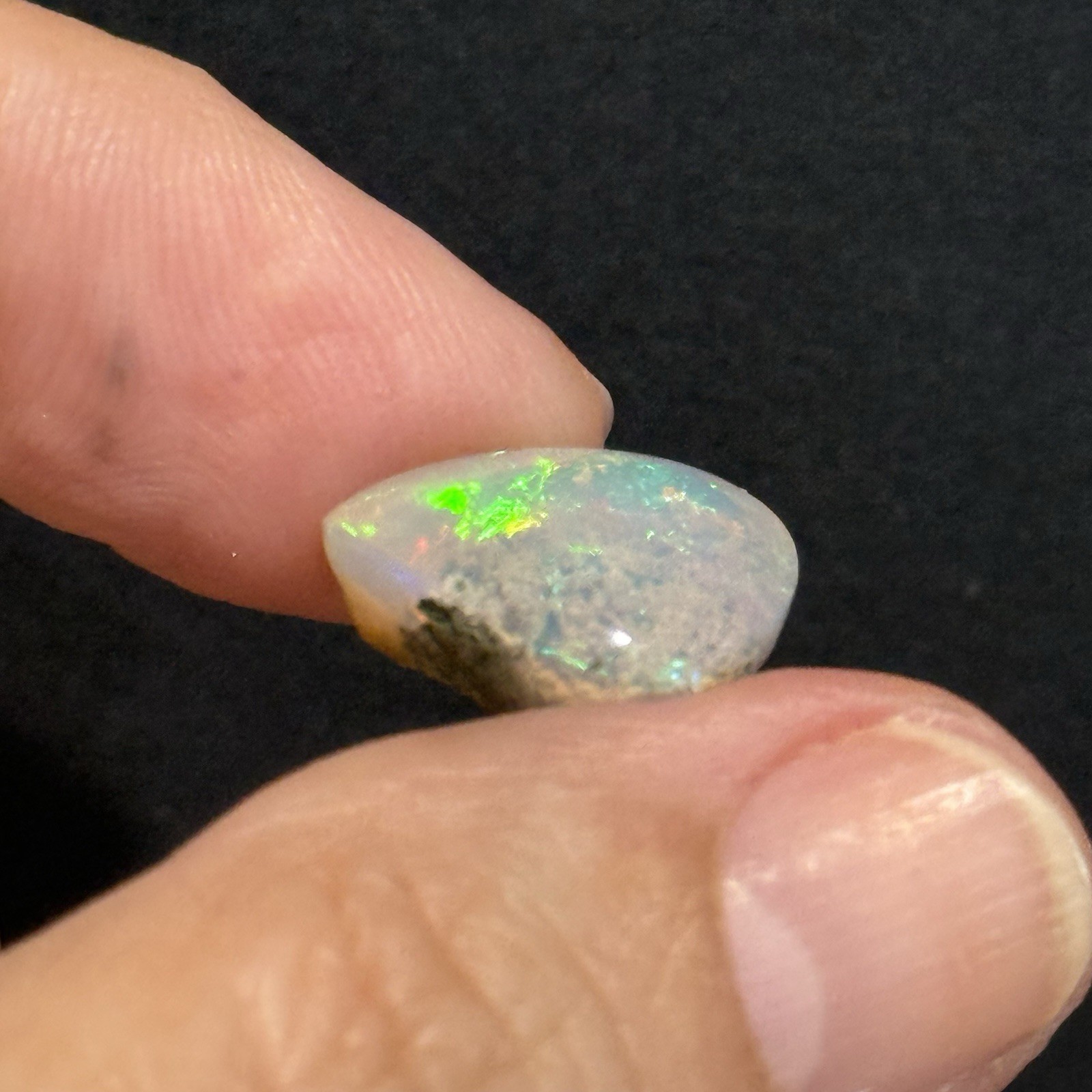 6.85ct 15.2×13.3×6.7mm Fine Galaxy Ethiopian Welo Opal Pear Shaped Cabochon Gem