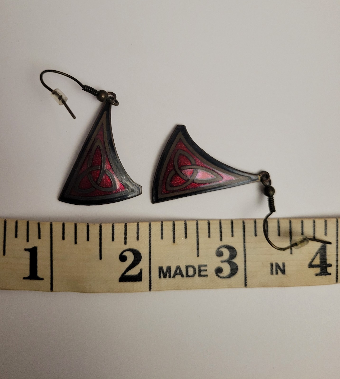 Vintage Sea Gems Celtic Lands Cloisonne Enamel Earrings