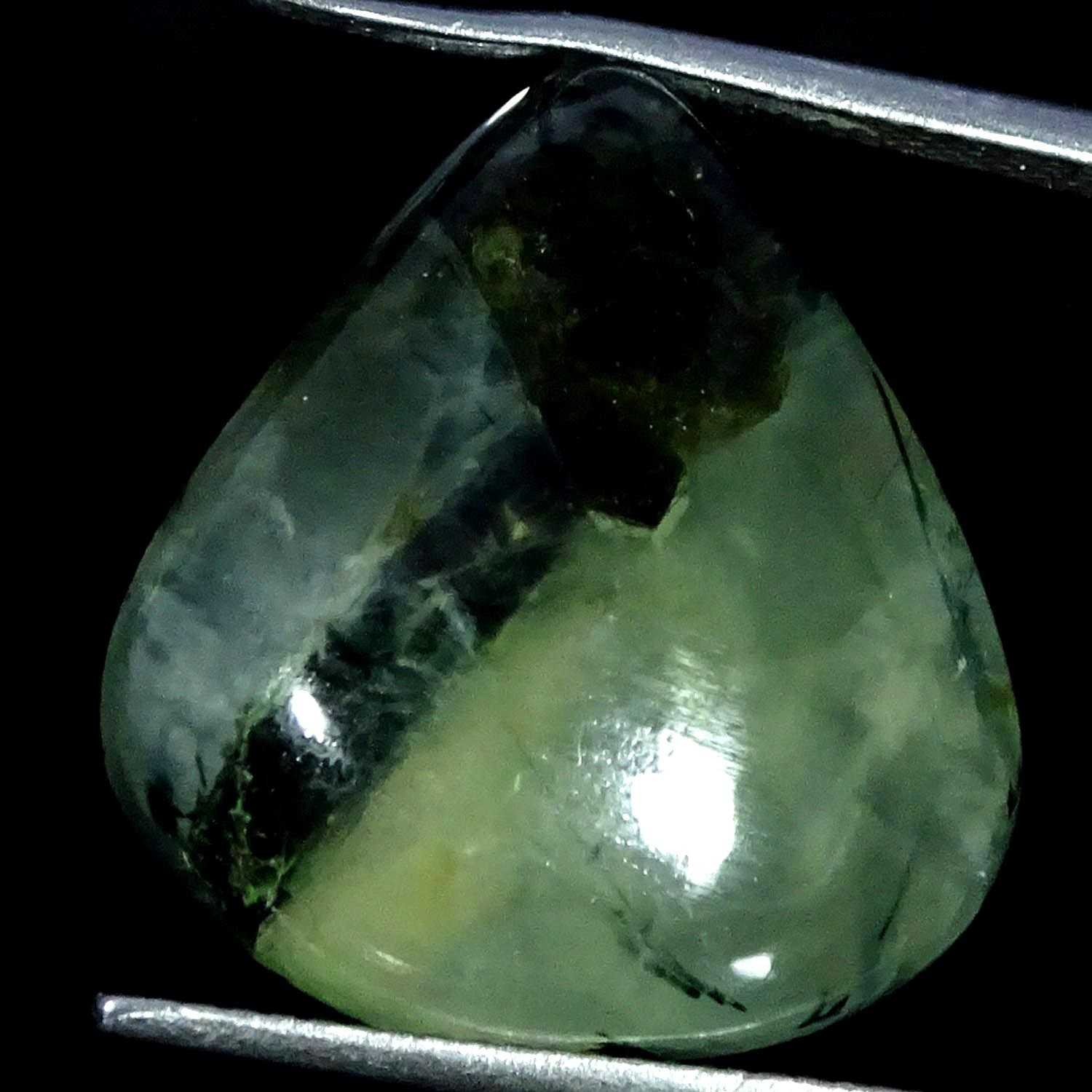 20.50Cts 100% Natural Ultra Prehnite Pear Cabochon Gemstone 19X20X6MM
