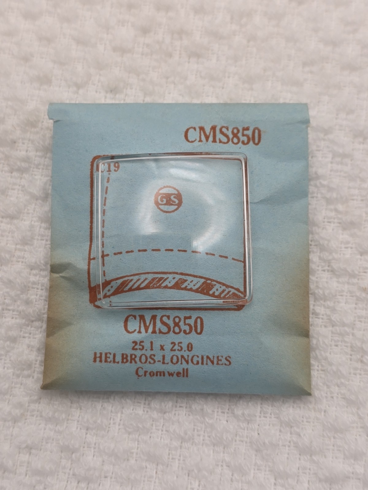 G-S Watch Crystal CMS850 Helbros Longines Cromwell 25.1X25.0