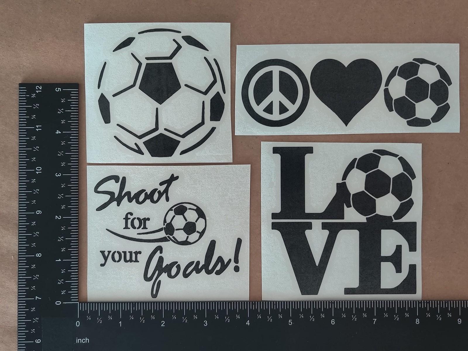 Sports Decal 4 Pack: Soccer – Assorted Decals (Black) Black